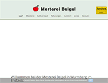 Tablet Screenshot of mosterei-beigel.de